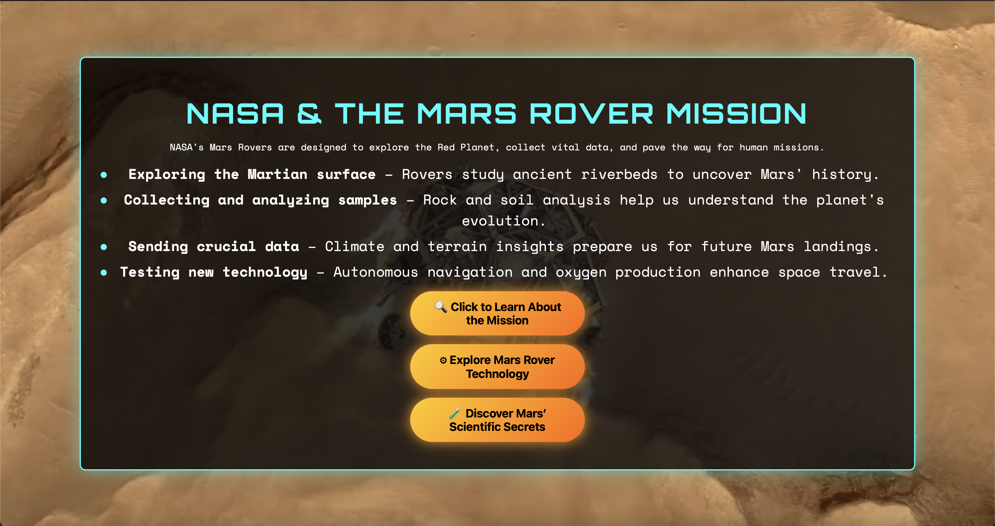NASA Mars Rover Overview