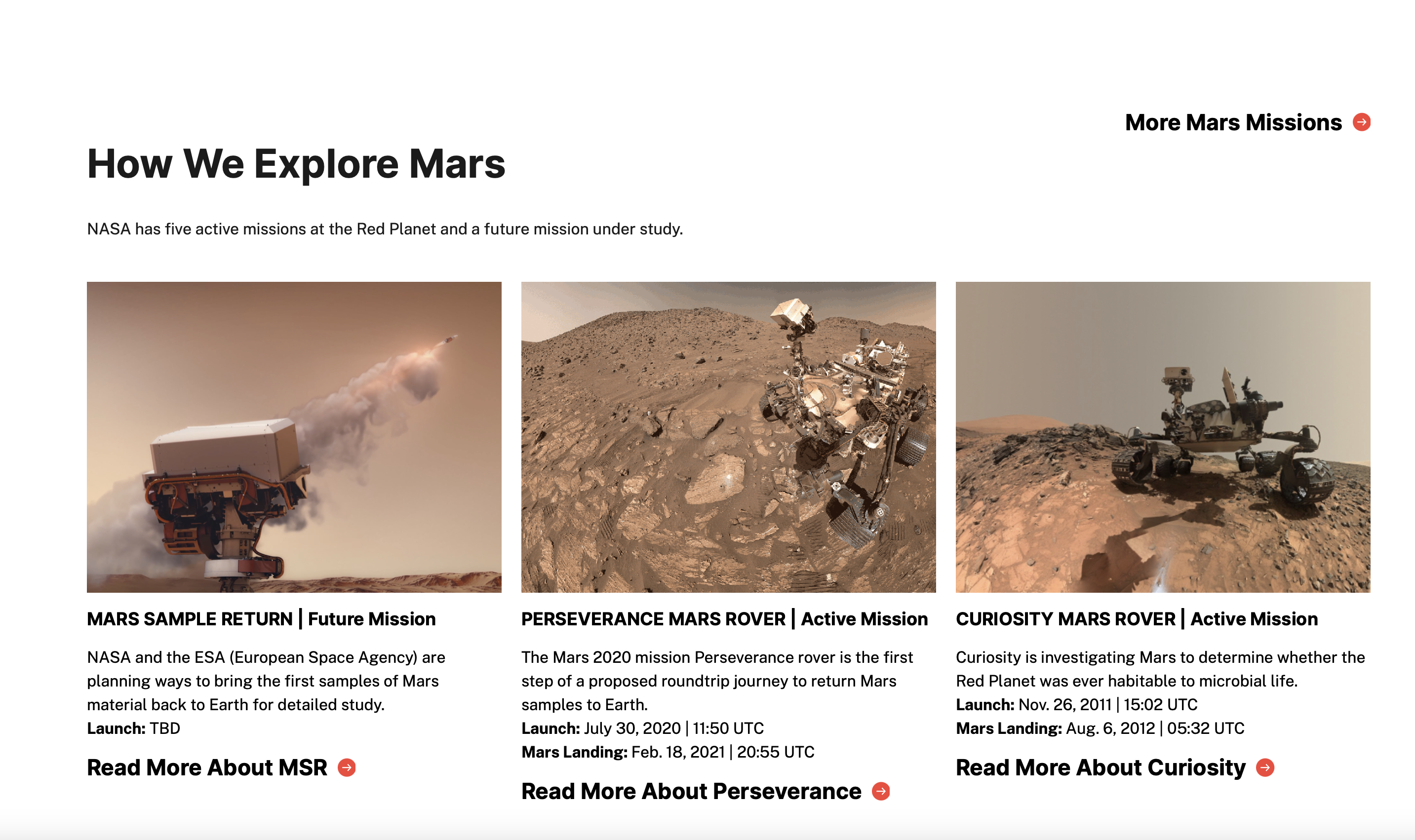 Design Inspiration or Mood Board for NASA Mars Rover Kiosk